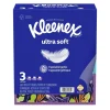 Kleenex Ultra Soft Facial Tissue, 3-Ply, 120 Tissues/Box, 3 Boxes/Pack (54314)