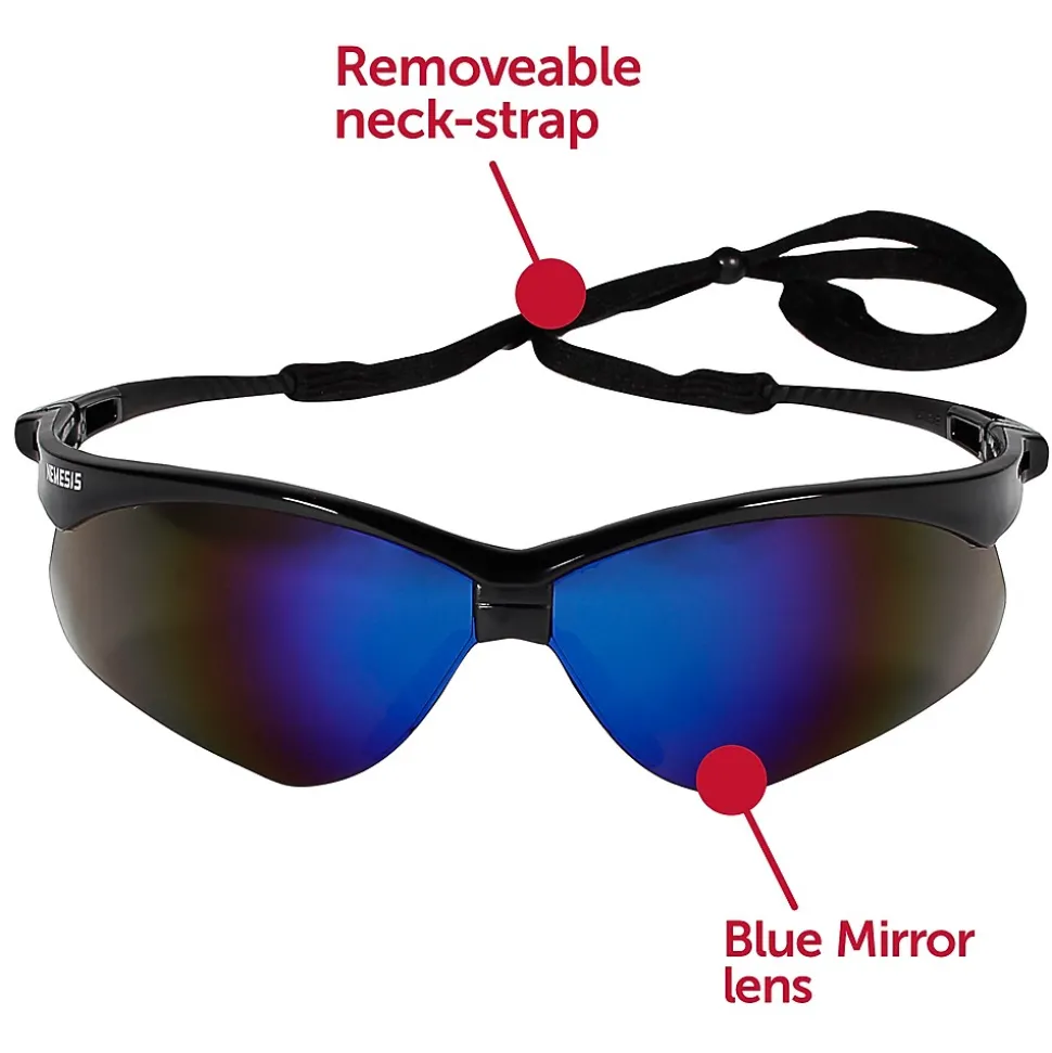 KleenGuard Nemesis Safety Glasses, Wraparound, Blue Lens (14481)