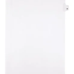 Kleer-Fax Side-Tab Legal Index Dividers, Number 28, White, Letter, 25/Pk