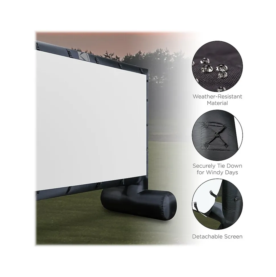 Kodak 144" Manual Floor Projector Screen, White/Black (RODPJINSCR1)