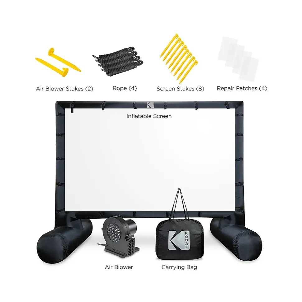 Kodak 144" Manual Floor Projector Screen, White/Black (RODPJINSCR1)