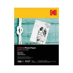 Kodak Matte Photo Paper, 8.5" x 11", 100 Sheets/Pack (41184)