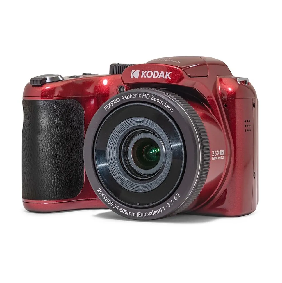 Kodak PIXPRO 16MP Bridge Digital Camera, 25x Optical Zoom, Red (AZ255-RD)