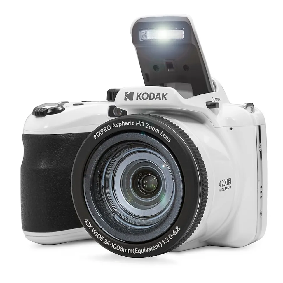 Kodak PIXPRO 20MP Digital Bridge Camera, 42x Optical Zoom, White, (AZ425-WH)