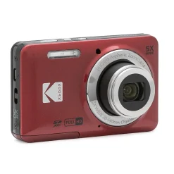 Kodak PIXPRO 16MP Digital Point and Shoot Camera, 5x Optical Zoom, Red (FZ55-RD)