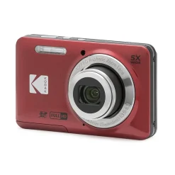 Kodak PIXPRO 16MP Digital Point and Shoot Camera, 5x Optical Zoom, Red (FZ55-RD)