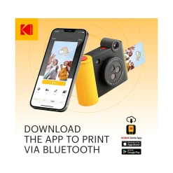 Kodak Smile+ 5 Megapixels Digital Instant Print Camera, Black/Yellow (RODSMPCAMBK)
