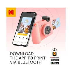 Kodak Smile+ 5 Megapixels Digital Instant Print Camera, Pink (RODSMPCAMPK)