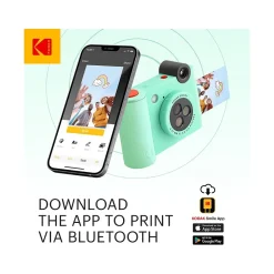 Kodak Smile+ 5 Megapixels Digital Instant Print Camera, Green (RODSMPCAMGN)
