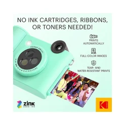 Kodak Smile+ 5 Megapixels Digital Instant Print Camera, Green (RODSMPCAMGN)