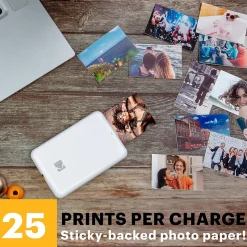 Kodak Step Mobile Zero Ink Instant Photo Printer, Single-Function, White (RODMP20AMZW)