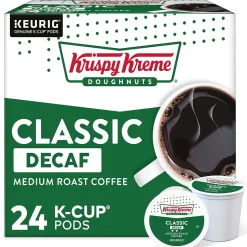 Krispy Kreme Classic Decaf Coffee, Medium Roast, Keurig K-Cup Pods, 24/Box (06111)