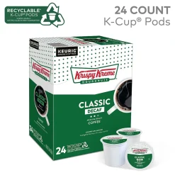 Krispy Kreme Classic Decaf Coffee, Medium Roast, Keurig K-Cup Pods, 24/Box (06111)