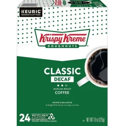Krispy Kreme Classic Decaf Coffee, Medium Roast, Keurig K-Cup Pods, 24/Box (06111)