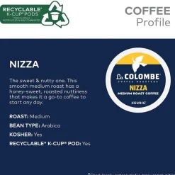 La Colombe Nizza Coffee Keurig® K-Cup® Pods, Medium Roast, 80/Carton (5000380612CT)