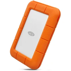LaCie Rugged Secure 2TB External Hard Drive Portable USB-C USB 3.0 Shock Resistant Encryption Mac PC, Orange (STFR2000403)