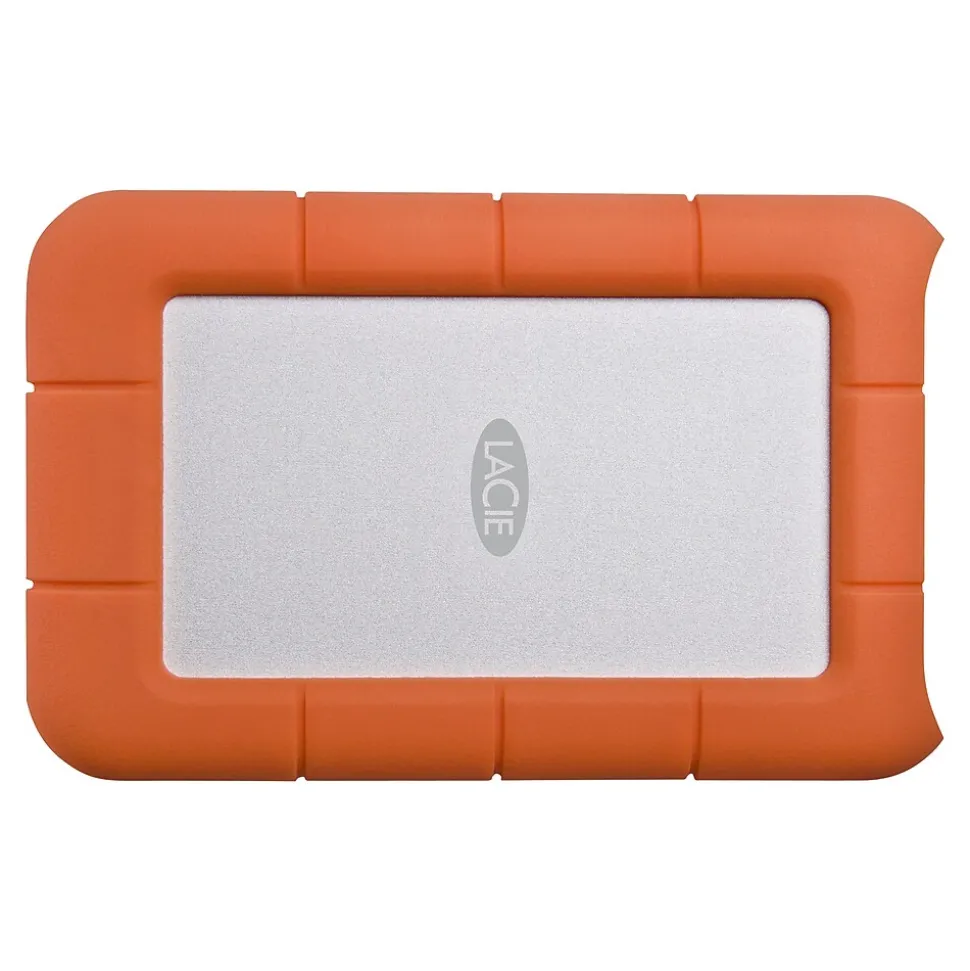 LaCie Rugged 2TB External Hard Drive Portable HDD USB-C USB 3.0 Drop Shock Resistant for Mac and PC, Orange (STFR2000800)
