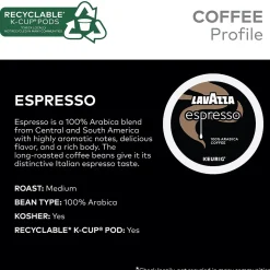 Lavazza Perfetto Espresso Coffee Keurig® K-Cup® Pods, Dark Roast, 22/Box (6000)