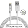 LAX Apple MFi Certified Lightning to USB Cable for Charge Sync 10ft - Silver