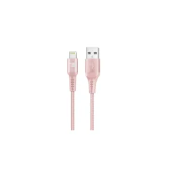 LAX Apple MFi Certified Lightning to USB Cable for Charge Sync 10ft, Rose Gold