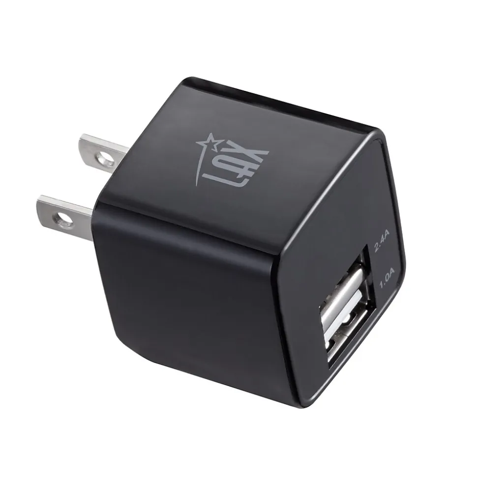 LAX Gadgets LAX Type C 6ft Charger with Wall Charger Black (USBCWALL6FT-BLK)