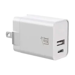 LAX Gadgets USB Wall Charger for Most Smartphones, White (PD20WQCWH)