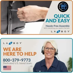 La-Z-Boy Aberdeen Bonded Leather Executive Chair, Beige (LF51122)