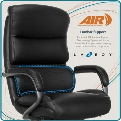 La-Z-Boy Aberdeen Bonded Leather Computer and Desk Chair, Black (51545-BLK)
