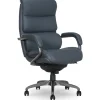 La-Z-Boy Aberdeen Ergonomic Bonded Leather Swivel Executive Chair, Dark Blue (51545-DBLU)