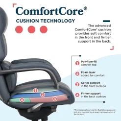 La-Z-Boy Aberdeen Ergonomic Bonded Leather Swivel Executive Chair, Dark Blue (51545-DBLU)