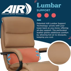 La-Z-Boy Aberdeen Ergonomic Bonded Leather Swivel Executive Chair, Tan (51545-TAN)