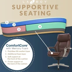 La-Z-Boy Alton Ergonomic Bonded Leather Swivel Executive Chair, Brown (51544-BRN)