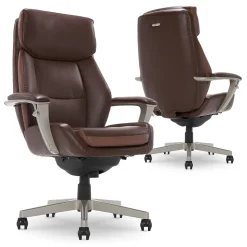La-Z-Boy Alton Ergonomic Bonded Leather Swivel Executive Chair, Brown (51544-BRN)