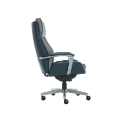La-Z-Boy Alton Leather Executive Chair, Steel Blue/Light Gray (60029)