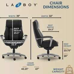 La-Z-Boy Alton Leather Executive Chair, Black (51544)