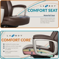 La-Z-Boy Arcadian Bonded Leather Executive Chair, Brown (60008)