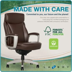 La-Z-Boy Arcadian Bonded Leather Executive Chair, Brown (60008)