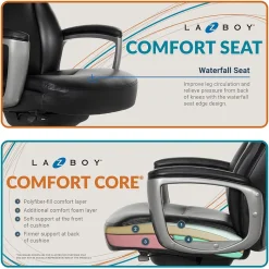 La-Z-Boy Arcadian Bonded Leather Executive Chair, Black (60009)