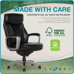 La-Z-Boy Arcadian Bonded Leather Executive Chair, Black (60009)