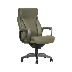 La-Z-Boy Arcadian Ergonomic Bonded Leather Swivel Executive Chair, Olive (60008-OLV)