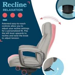 La-Z-Boy Arcadian Ergonomic Bonded Leather Swivel Executive Chair, Beige (60008-BGE)