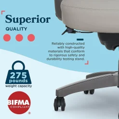 La-Z-Boy Arcadian Ergonomic Bonded Leather Swivel Executive Chair, Beige (60008-BGE)