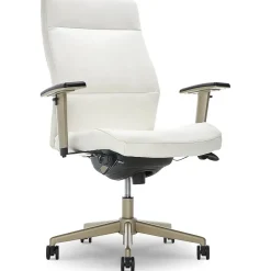 La-Z-Boy Baylor Ergonomic Faux Leather Swivel Executive Chair, White (CHR10085A)