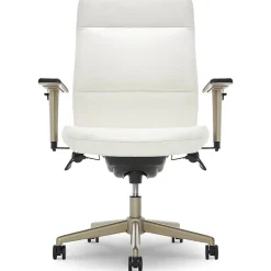 La-Z-Boy Baylor Ergonomic Faux Leather Swivel Executive Chair, White (CHR10085A)