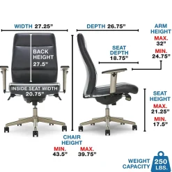 La-Z-Boy Baylor Ergonomic Faux Leather Swivel Executive Chair, Black (CHR10085B)