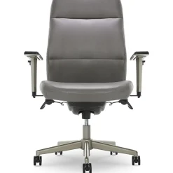 La-Z-Boy Baylor Ergonomic Faux Leather Swivel Executive Chair, Gray (CHR10085C)