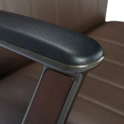 La-Z-Boy Bennett Ergonomic Faux Leather Swivel Executive Chair, Brown (CHR10082C)