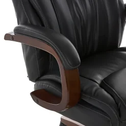 La-Z-Boy Big & Tall Edmonton Ergonomic Bonded Leather Swivel Executive Chair, Black (45764A)