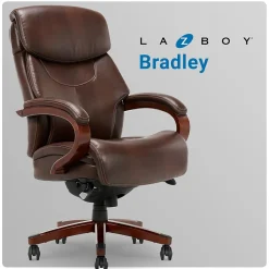 La-Z-Boy Bradley Bonded Leather Executive Chair, Roasted Chestnut (44762)