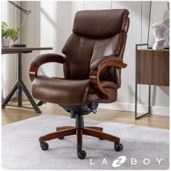 La-Z-Boy Bradley Bonded Leather Executive Chair, Roasted Chestnut (44762)